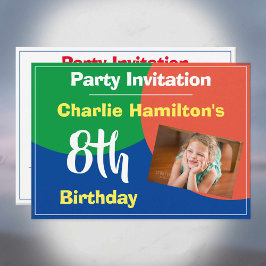 Invitación de cumpleaños número 8 con foto
