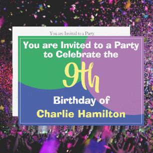 Invitación de cumpleaños número 9