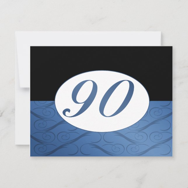 Invitación de cumpleaños número 90 (azul) (Anverso)
