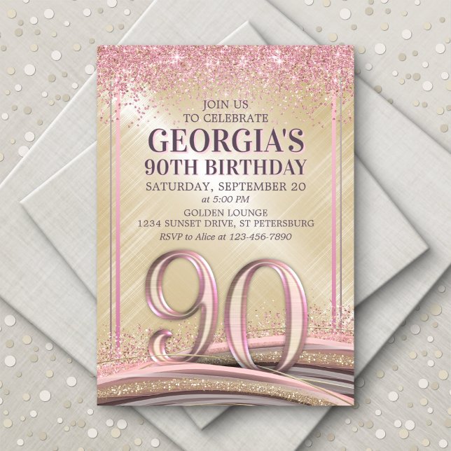 Invitación de cumpleaños número 90 de Mujeres Glam (Subido por el creador)
