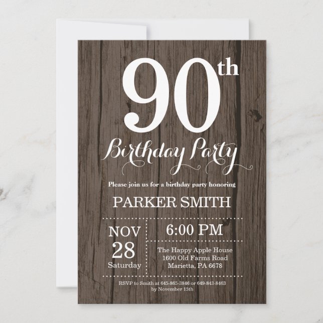 Invitación de cumpleaños número 90 de Rusia (Anverso)