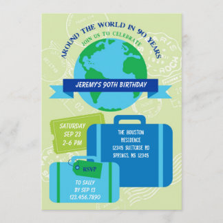 Invitación de cumpleaños número 90 en todo el mund