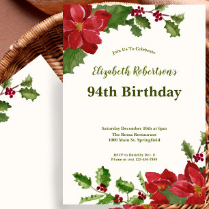 Invitación de Cumpleaños número 94 con Elegante Fo
