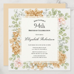Invitación de cumpleaños número 94 en elegantes co