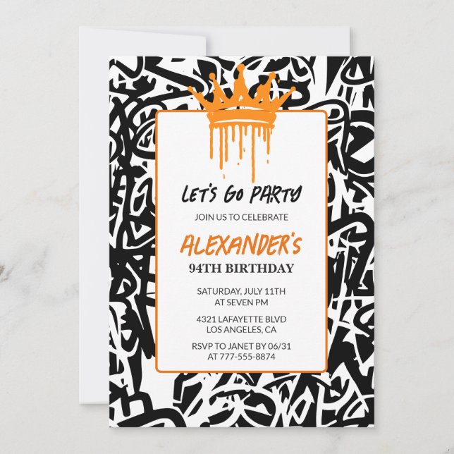Invitación de cumpleaños número 94 para hombres co (Anverso)