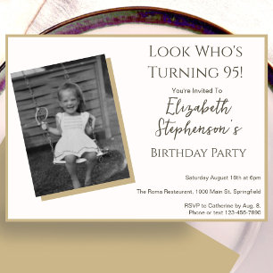 Invitación de cumpleaños número 95 con foto minima