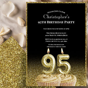 Invitación de cumpleaños número 95 para él en negr
