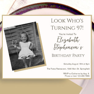 Invitación de cumpleaños número 97 con estilo mini