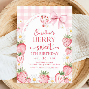 Invitación de cumpleaños número 9 con lazo coquett