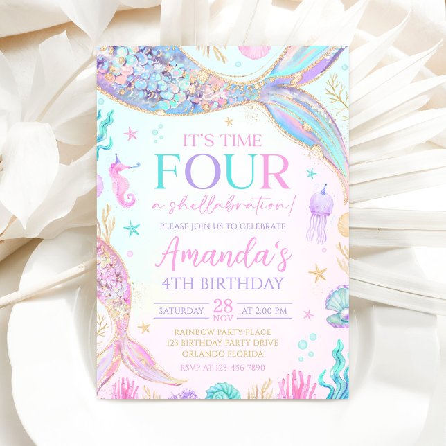 Invitación de cumpleaños número cinco de sirena qu (Subido por el creador)
