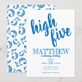Invitación de cumpleaños número cinco High Five az