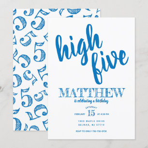 Invitación de cumpleaños número cinco High Five az