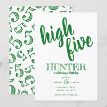 Invitación de cumpleaños número cinco High Five Ve