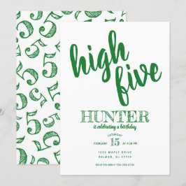 Invitación de cumpleaños número cinco High Five Ve