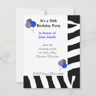 Invitación de cumpleaños número cincuenta con patr