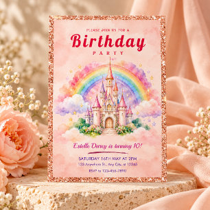 Invitación de cumpleaños número diez Castillo de C