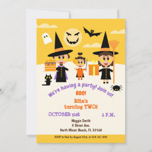 Invitación de cumpleaños número dos con temática d