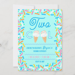Invitación de cumpleaños número dos Cool Helado