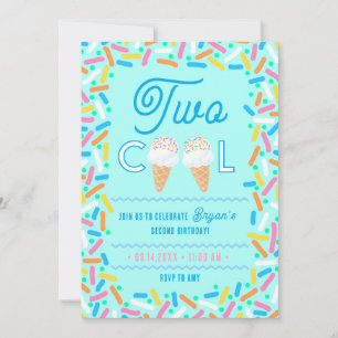 Invitación de cumpleaños número dos Cool Helado