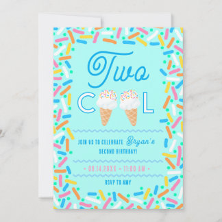 Invitación de cumpleaños número dos Cool Helado