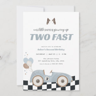 Invitación de cumpleaños número dos de coche de ca