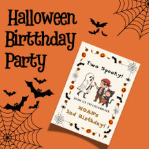 Invitación de cumpleaños número dos de Halloween T