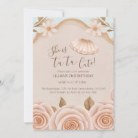 Invitación de cumpleaños número dos de niñas de ba