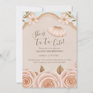 Invitación de cumpleaños número dos de niñas de ba