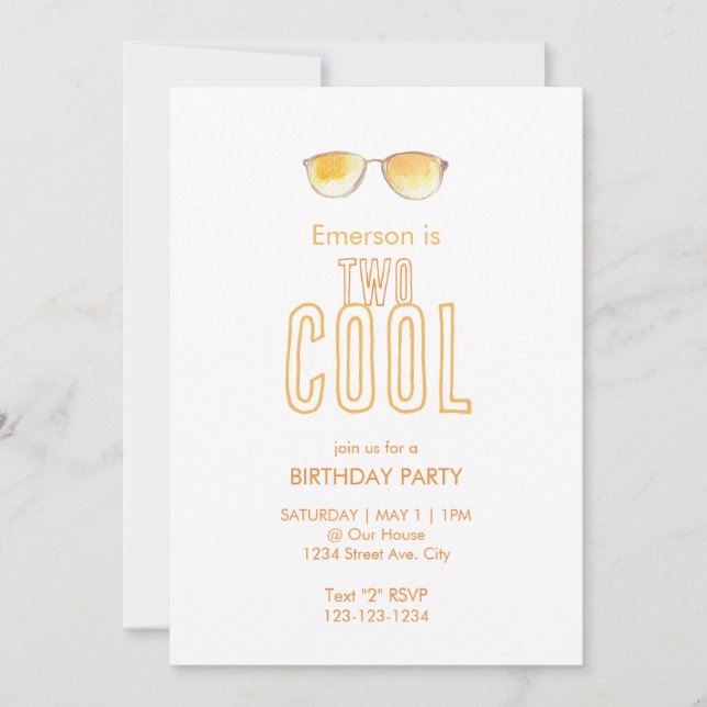 Invitación de cumpleaños número dos genial (Anverso)