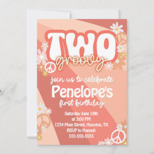 Invitación de cumpleaños número dos Groovy