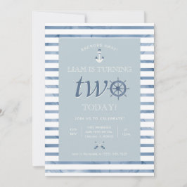 Invitación de cumpleaños número dos náutica