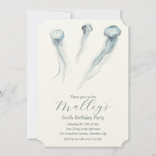 Invitación de cumpleaños número edad de medusa del