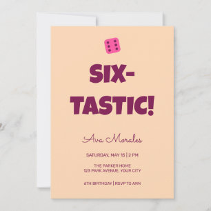 Invitación de cumpleaños número seis Bouncy Type S