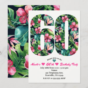 Invitación de cumpleaños número sesenta Tropical 6