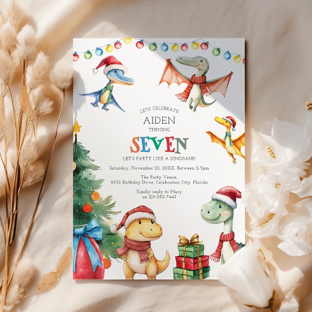 Invitación de cumpleaños número siete de dinosauri (Subido por el creador)