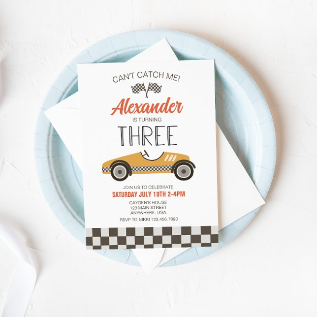 Invitación de cumpleaños número tres de coche de c (Subido por el creador)