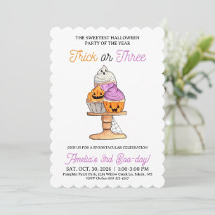 Invitación de cumpleaños número tres para fiesta d