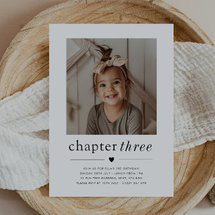 Invitación de cumpleaños número tres para niñas
