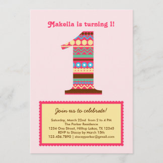 Invitación de cumpleaños número uno