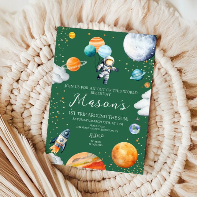 Invitación de cumpleaños número uno al espacio fue (Subido por el creador)
