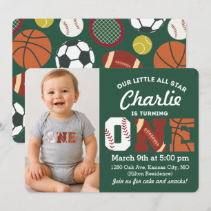 Invitación de cumpleaños número uno All-Star