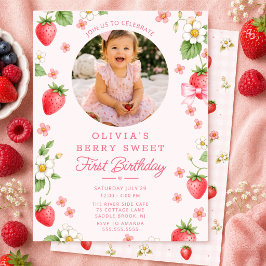 Invitación de Cumpleaños Número Uno Berry Sweet