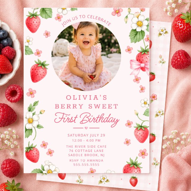 Invitación de Cumpleaños Número Uno Berry Sweet (Subido por el creador)