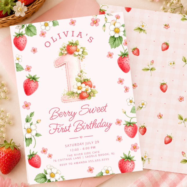 Invitación de cumpleaños número uno Berry Sweet (Subido por el creador)
