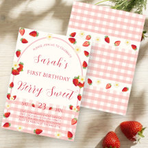 Invitación de Cumpleaños Número Uno Berry Sweet St