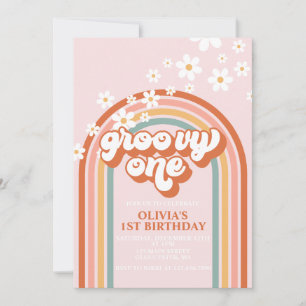 Invitación de cumpleaños número uno boho daisy arc