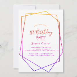 Invitación de cumpleaños número uno con acuarela g