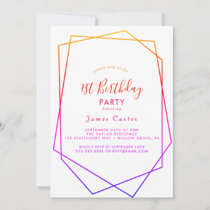 Invitación de cumpleaños número uno con acuarela g