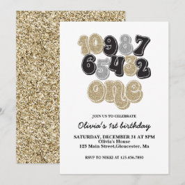 Invitación de cumpleaños número uno con cuenta reg