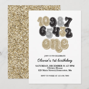Invitación de cumpleaños número uno con cuenta reg